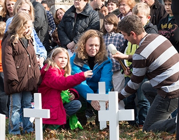 Each year, Highland Baptist Church in Louisville, Ky., covers their grounds with crosses. Each cross represents one person in the community killed by violence in the past year.