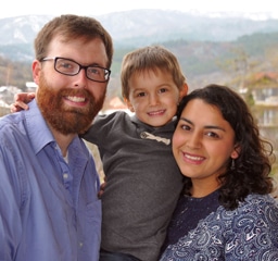 Cooperative Baptist Fellowship field personnel Jeff and Alicia Lee and their 6-year-old son Ethan in Macedonia. (CBF Photo).