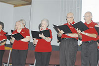 Members of Saints Alive, senior adult choir from South Haven Baptist Church in Springfield, Mo., bring spirited special music Oct. 6-8 during the Fall Adult Retreat at Windermere Baptist Conference Center. (Bill Webb)