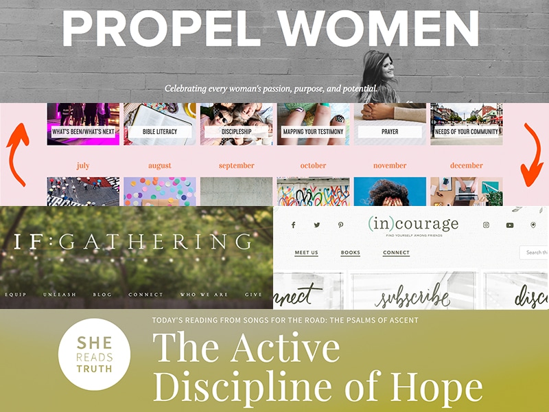 Some of the popular Christian  ministries targeted toward women that are available online.