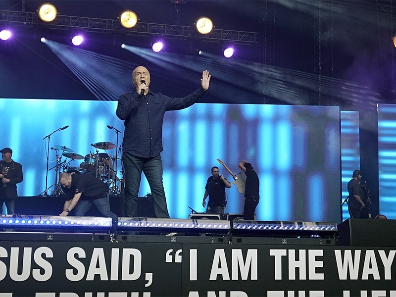 Greg Laurie, pastor of Harvest Christian Fellowship in Riverside, Calif., shares the gospel with an audience of 38,000 at the University of Phoenix Stadium in Glendale, Ariz., on June 11, 2017, for Harvest America. Photo courtesy of Adam Covington