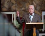 Former President Jimmy Carter teaches during Sunday school class at Maranatha Baptist Church in Plains, Ga., on Dec. 13, 2015. (AP Photo/Branden Camp)