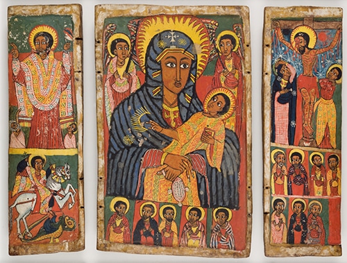 Triptych of the Virgin and Child, Ethiopia, 17th century, Tempera on gesso-covered wooden boards. This item will be on display at the Museum of the Bible. Photo courtesy of Museum of the Bible