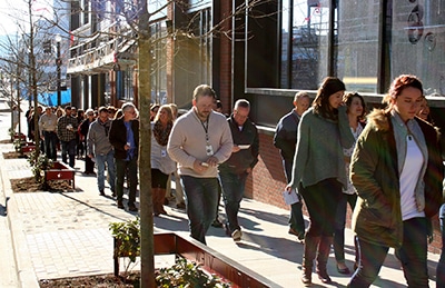 During the first week in their new headquarters, LifeWay employees prayerwalked around the campus asking God to multiply the SBC entity's impact around the world and to be a light in the Nashville community. (Aaron Wilson/LifeWay)