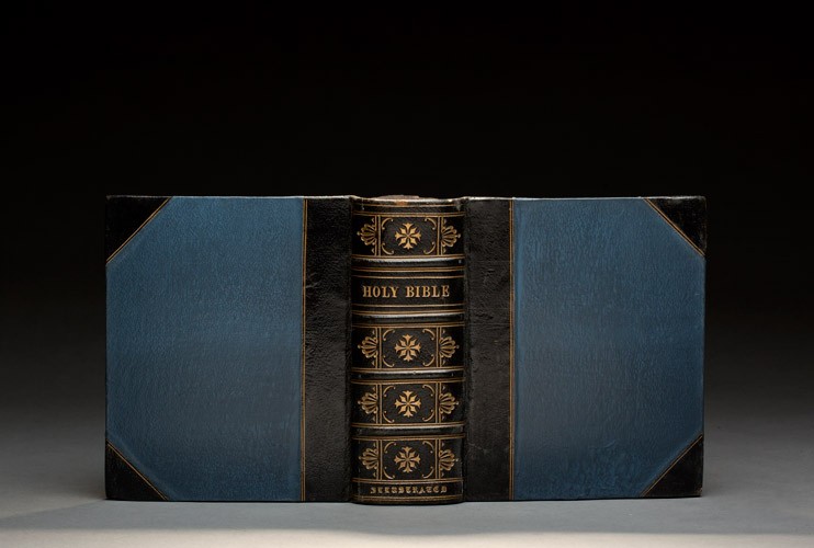 Guy Laramée, “The Holy Bible (The Arid Road to Freedom).” 2015. Photo by Alain Lefort. Courtesy of JHB Gallery, New York