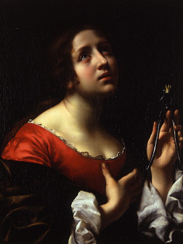 Carlo Dolci, “Saint Appollonia,” late 1660s. Oil on canvas, London, Milan, St. Moritz, Robilant + Voena. Courtesy of Robilant + Voena