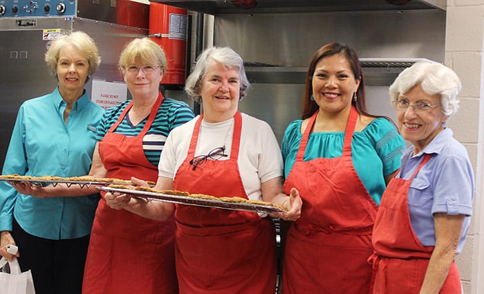 Providing comfort to grieving families in Williamson County through the Cookie Comfort Ministry are, from left, Charlene Cochrane, Evelyn Pearson, Evelyn Hilton, Drea Briggs, and Barbara Elder of Oak Valley Baptist Church, Franklin. (Photo: Brandy Blanton)