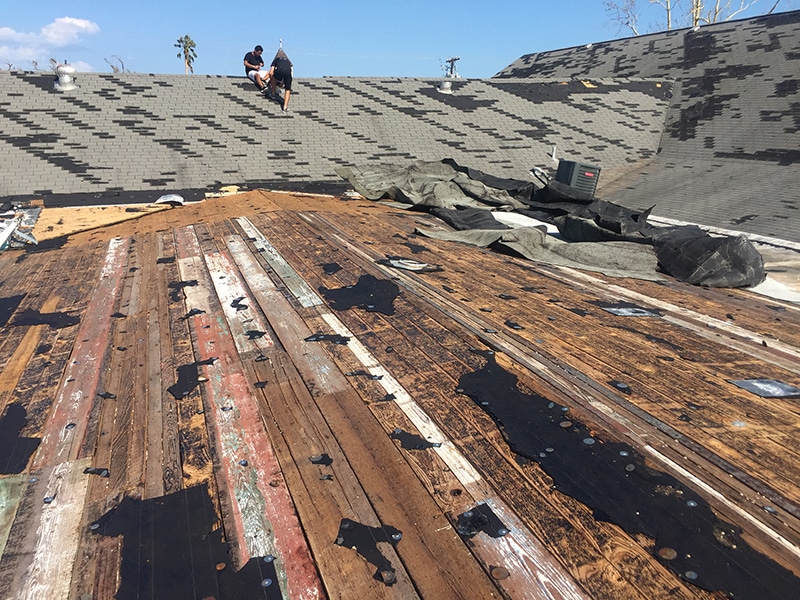Damage to the roof of the Rockport Assembly of God Church after Hurricane Harvey in Rockport, Texas. (Photo courtesy of Becket Law Firm)