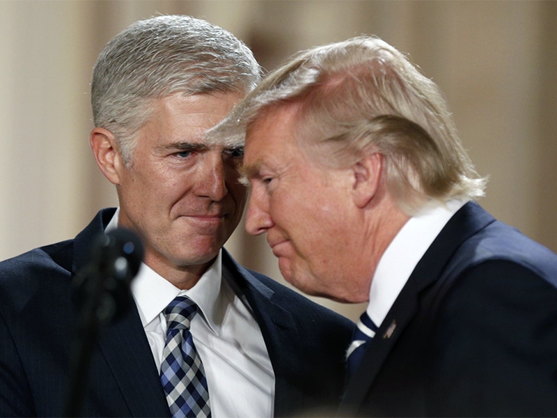 President Trump, right, and Neil Gorsuch smile as Trump nominates Gorsuch to be an associate justice of the U.S. Supreme Court at the White House in Washington, D.C., on Jan. 31, 2017. (Photo: Kevin Lamarque/Reuters)