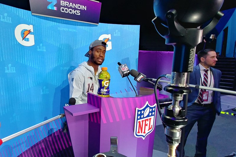 Brandin Cooks, a wide receiver for the Patriots, said playing in the Super Bowl for the first time is "an absolute blessing." (Photo: Tim Ellsworth)