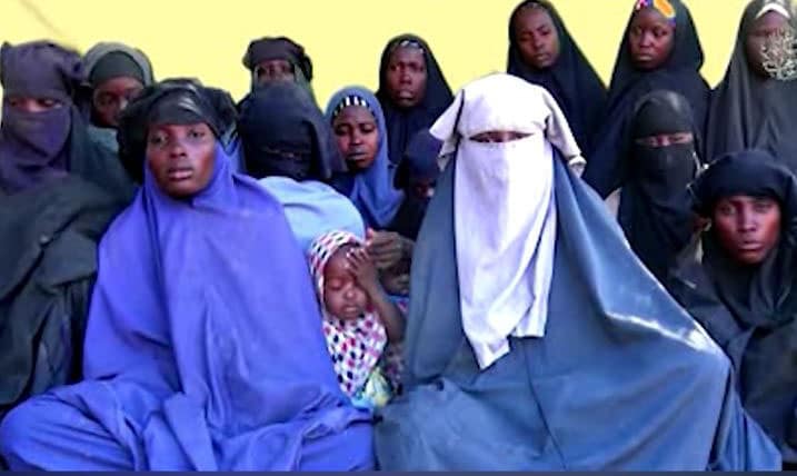 Boko Haram terrorists kidnapped as many as 101 schoolgirls from Dapchi, Nigeria Feb. 19, four years after taking 276 schoolgirls from Chibok. This screen capture was taken from a video Boko Haram released in January claiming to show a handful of the Chibok girls that remain missing. Screen capture of SaharaTV video
