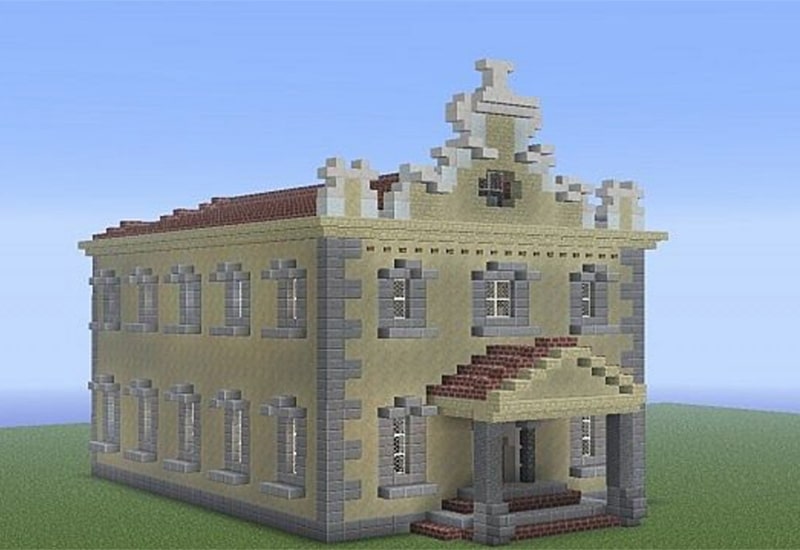 A Minecraft re-creation of the Great Synagogue of Gibraltar. Image by PolishPlayer34