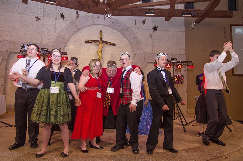 Guests dance during a 2017 “Night to Shine” event at a church. Photo by Scott Wagner/Creative Commons