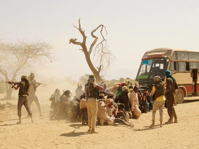 A scene from the “Watu Wote” film, based on the militant ambush of a Mandera, Kenya, bus in December 2015. Photo courtesy of Hamberg Media School