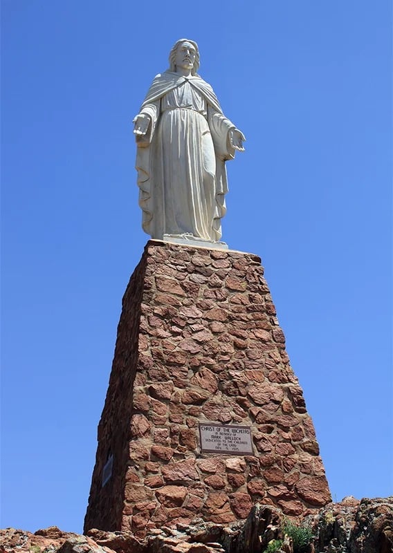 The Christ of the Wichitas statue at Wichita Mountains Wildlife Refuge in Oklahoma. Photo courtesy of Creative Commons