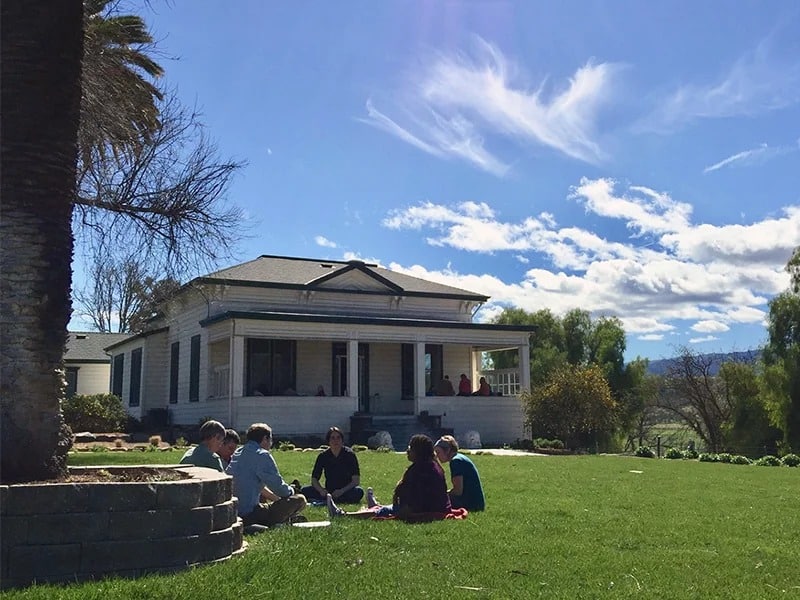 Christian, Jewish and Muslim farmers talk about “food sovereignty” as part of practicing social justice at the FaithLands gathering in Paicines, Calif., on March 8, 2018. RNS photo by Kimberly Winston