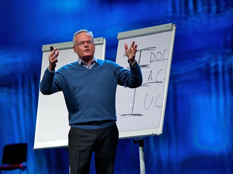 The Rev. Bill Hybels, former senior pastor of Willow Creek Community Church in South Barrington, Ill., speaks on Jan. 26, 2012. Photo by Marc Gilgen/Creative Commons