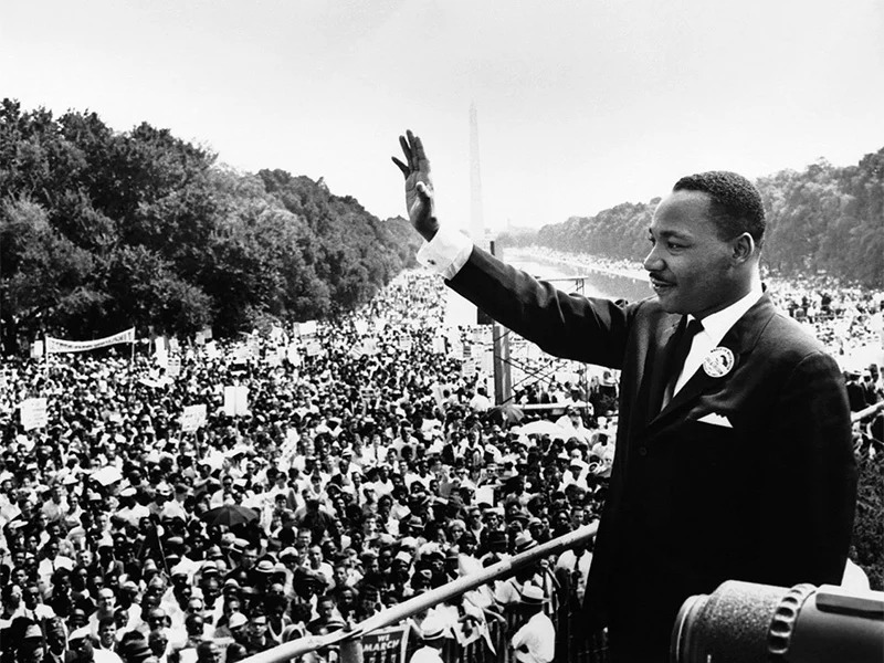 The Rev. Martin Luther King Jr. addresses a crowd from the steps of the Lincoln Memorial where he delivered his famous “I Have a Dream” speech during the Aug. 28, 1963, march on Washington, D.C. Photo courtesy of Creative Commons
