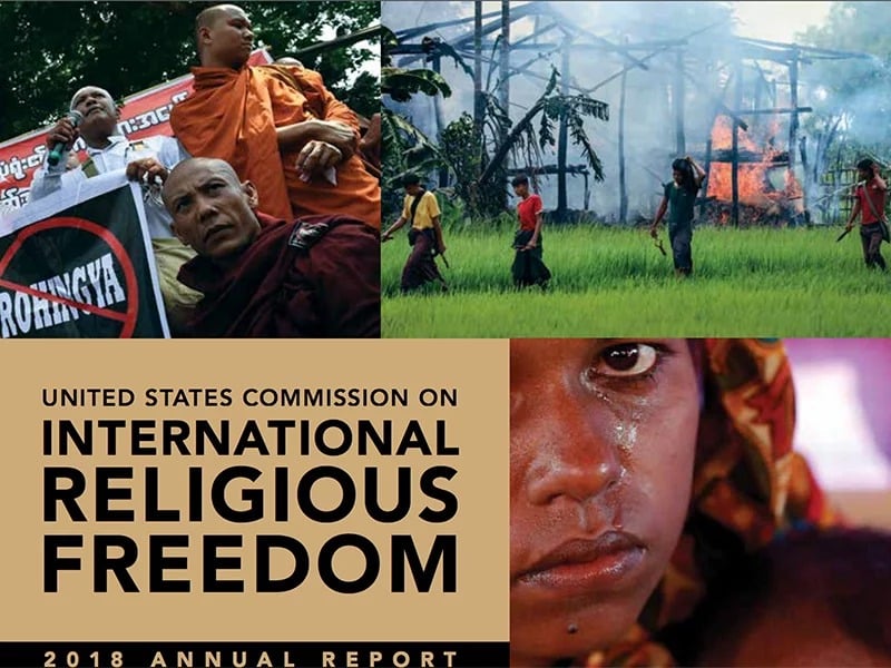 Cover of the “United States Commission on International Religious Freedom: 2018 Annual Report.” Image courtesy of USCIRF