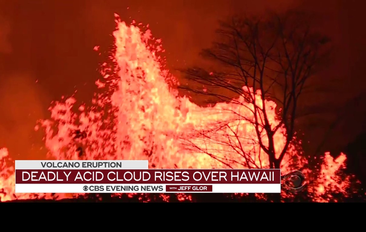 The latest eruption of Hawaii’s Kilauea volcano has forced some 2,000 residents of the Big Island to evacuate their homes. Screen capture from CBS News.