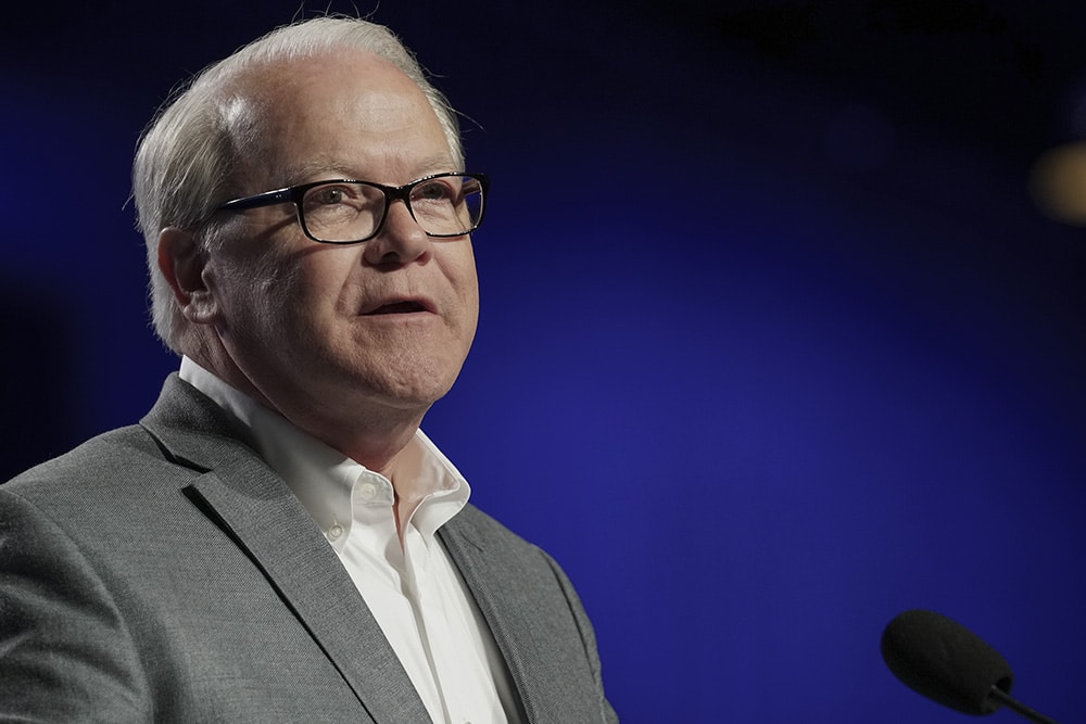 Frank S. Page, then the president and CEO of the Southern Baptist Convention Executive Committee, speaks during the SBC annual meeting at the Phoenix Convention Center on June 13, 2017. Photo by Matt Miller via Baptist Press