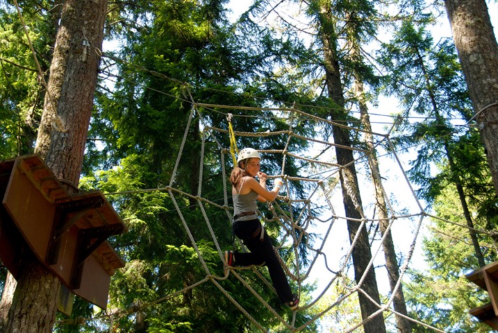 Ropes courses, canopy tours and other adventures allow kids to safely challenge themselves and are a classic element of summer camps. Photo courtesy Crista Camps