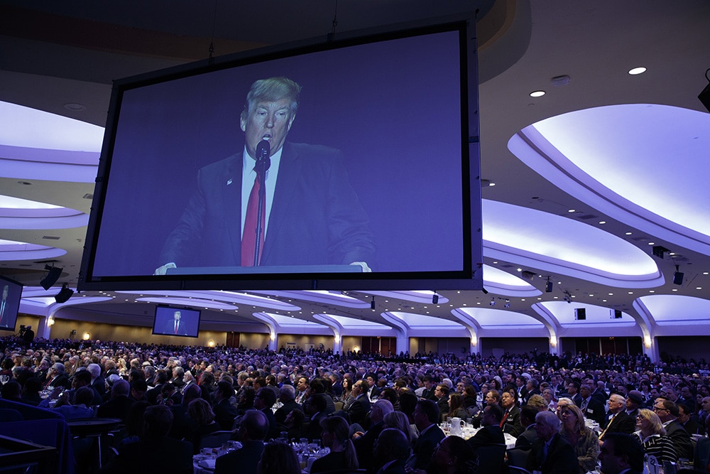 President Trump speaks during the National Prayer Breakfast on Feb. 2, 2017, in Washington. (AP Photo/Evan Vucci)