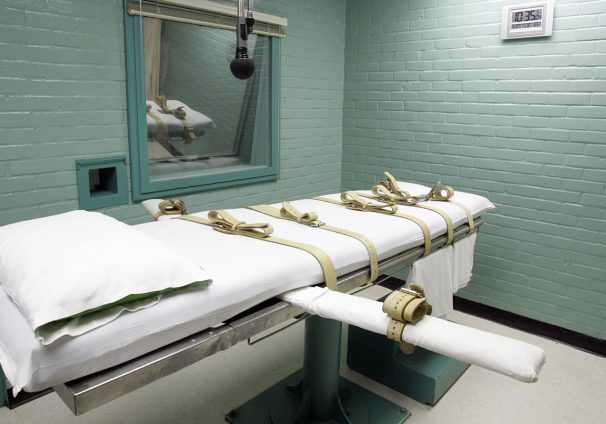 The gurney in the death chamber is shown in this May 27, 2008 file photo from Huntsville, Texas. Texas has held more executions than any other state in recent years. (AP Photo/Pat Sullivan)