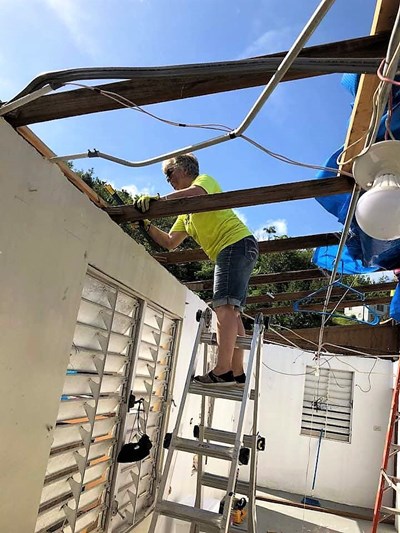 Send Relief volunteers trained in Southern Baptist Disaster Relief remove debris that is still prevalent in Puerto Rico a year after Hurricane Maria struck. Send Relief photo