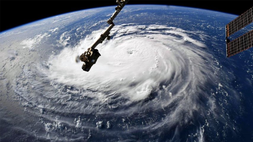 This photo provided by NASA shows Hurricane Florence from the International Space Station on Sept. 10, 2018, as it threatens the U.S. East Coast. Forecasters said Florence could become an extremely dangerous major hurricane and remain that way for days. (NASA via AP)