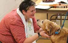 Kate Fields during a Blessing of the Animals service. (Underwood Memorial Baptist Church)