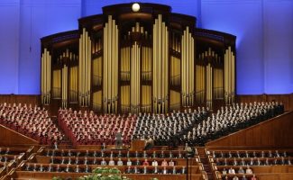 The Mormon Tabernacle Choir of the Church of Jesus Christ of Latter-day Saints performs during the annual church conference in Salt Lake City on April 1, 2017. (AP Photo/Rick Bowmer)