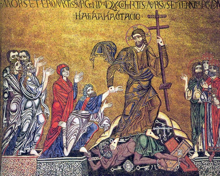 Early Christians portrayed hell through different terms. Here is “The Harrowing of Hell,” an old Icon painting. Image courtesy of Creative Commons