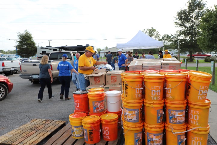 A Southern Baptist Disaster Relief team with the Baptist General Association of Virginia prepared meals that American Red Cross and The Salvation Army delivered. 