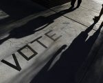 Voters head to the polls at the Enterprise Library on Nov. 6, 2018, in Las Vegas. (AP Photo/Joe Buglewicz)