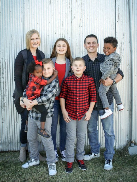 Renee and Charlie Blount have a daughter, Avery, 16, and twin boys, Ethan and Evan, 13. They also have fostered nine children, including two pictured here. Photo courtesy of Charlie Blount