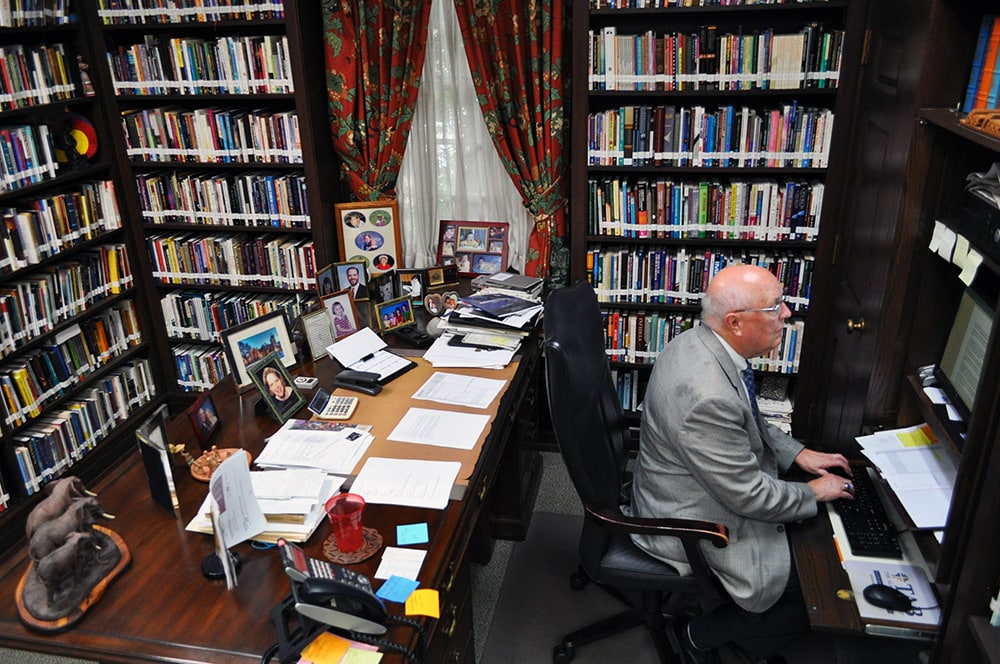 Bob Terry, the longtime editor of The Alabama Baptist, works from his office in Birmingham, Ala. Photo courtesy of The Alabama Baptist