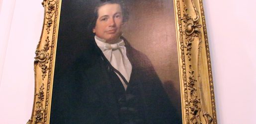 A portrait of James Boyce, the first president of Southern Baptist Theological Seminary, hangs in the president’s office in Louisville, Ky. RNS photo by Adelle M. Banks