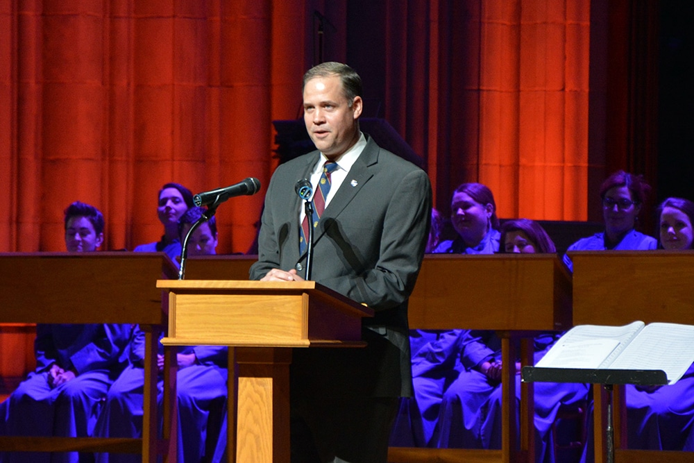 NASA Administrator Jim Bridenstine speaks at the Washington National Cathedral on Dec. 11, 2018. RNS photo by Jack Jenkins
