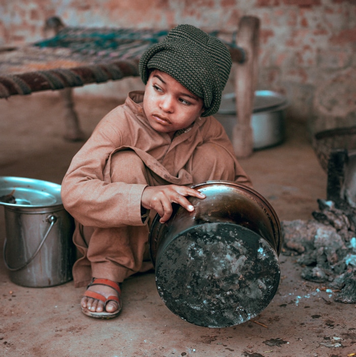 child with bowl