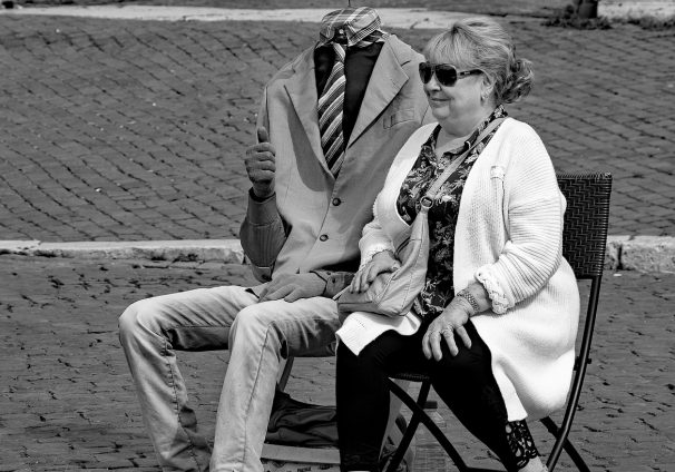 woman and invisible man