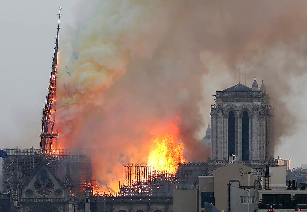Notre Dame Cathedral burns