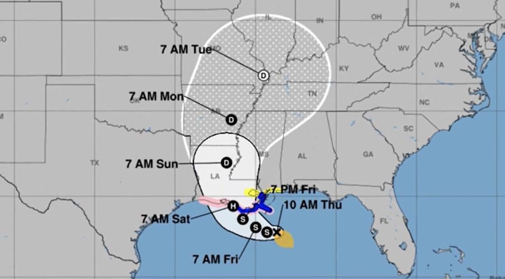 Hurricane Barry projections