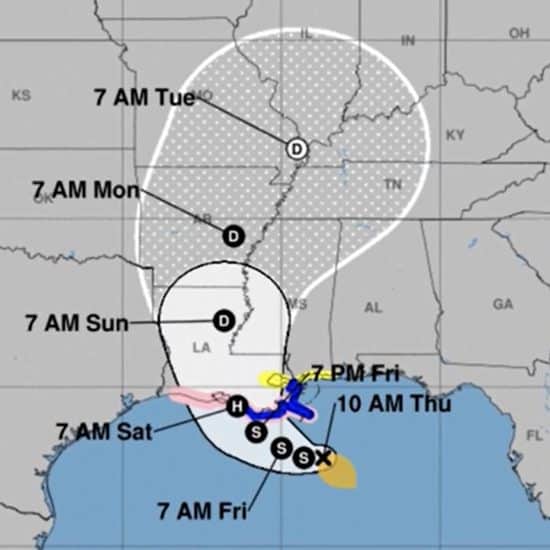 Hurricane Barry projections
