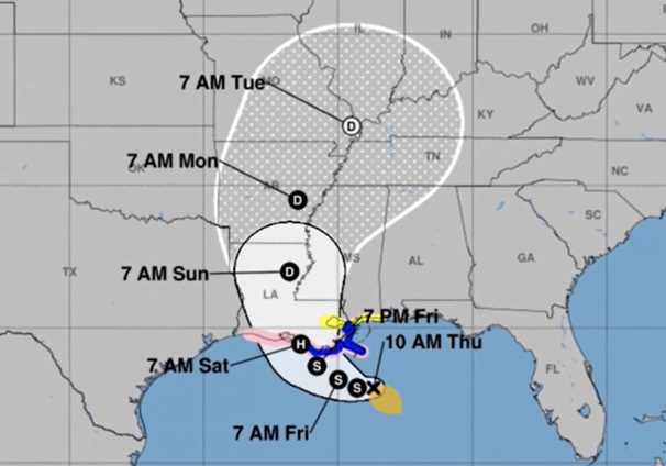 Hurricane Barry projections