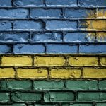 Rwanda flag wall