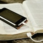 Bible and cell phone