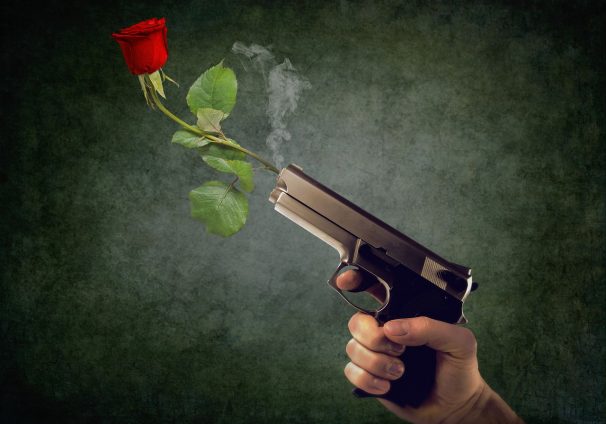gun and flower