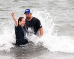 Susie Linnell baptized by pastor Josh Adams