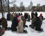 Ukrainian believers praying